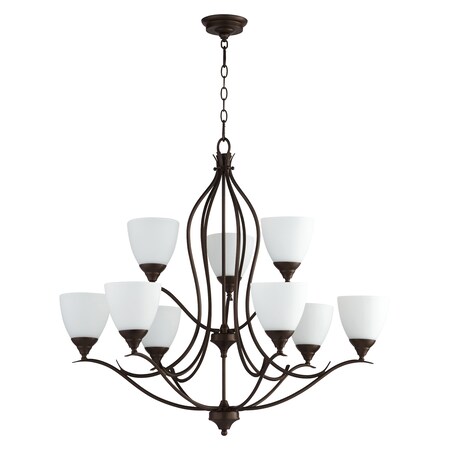 Quorum Fall Flora 9Lt Gls Oiled Bronze 614-9-86